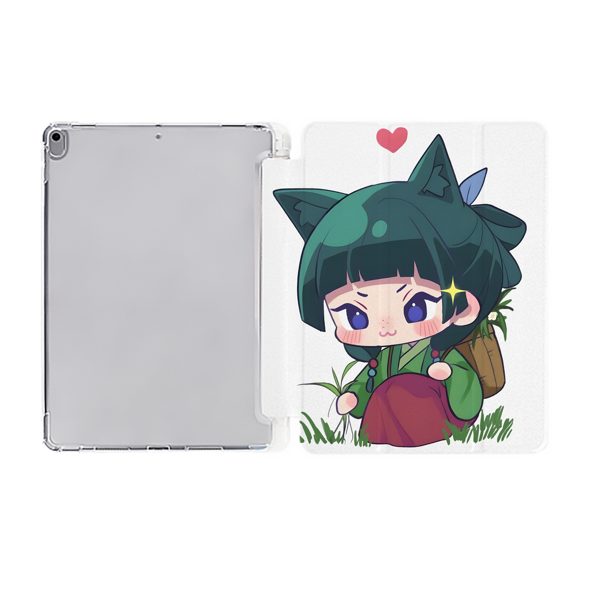 （画像用） 薬屋のひとりごと The Apothecary Diaries IPad ケース ペン収納付き 三つ折りスタンド PUレザー×シリコン 対応機種9.5/10.5/10.9インチ